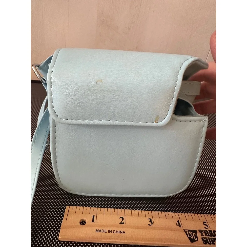 Fujifilm Instax Mini Camera Case‎ Light Blue Synthetic Leather Crossbody Strap